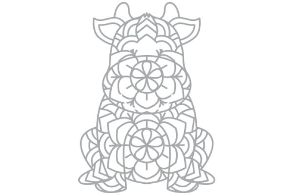 Stylized Artwork of a Flower-like Pattern with a Geometric Design