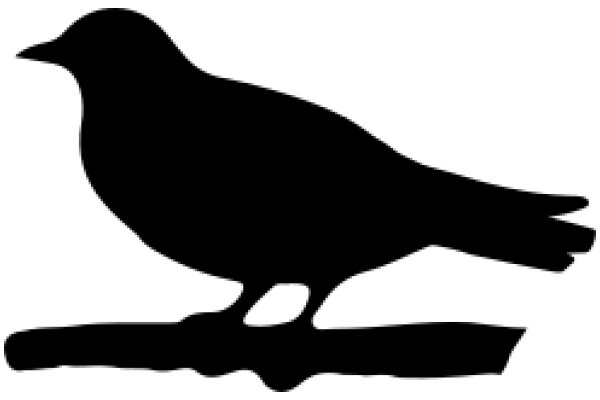 Silhouette of a Bird Perched on a Branch