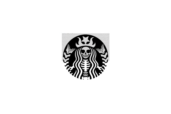 Starbucks Logo with Skeleton