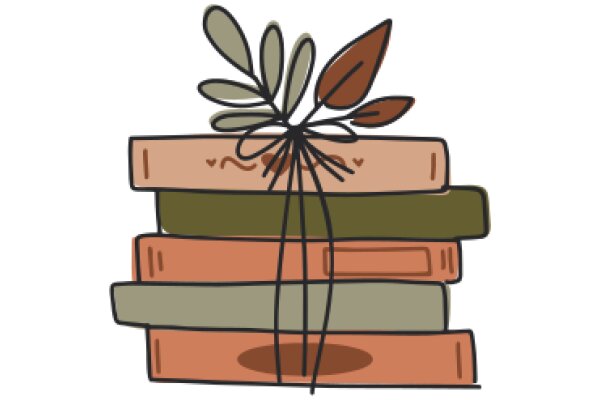 A Stack of Books with a Sprig of Rosemary on Top