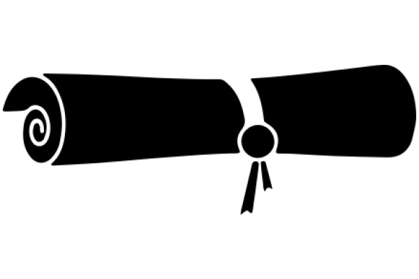 A Rolled-Up Black Parchment Scroll with a White Tassel