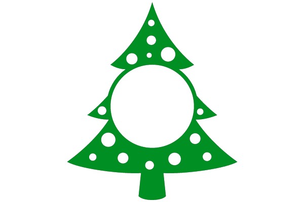Green Christmas Tree with White Dots
