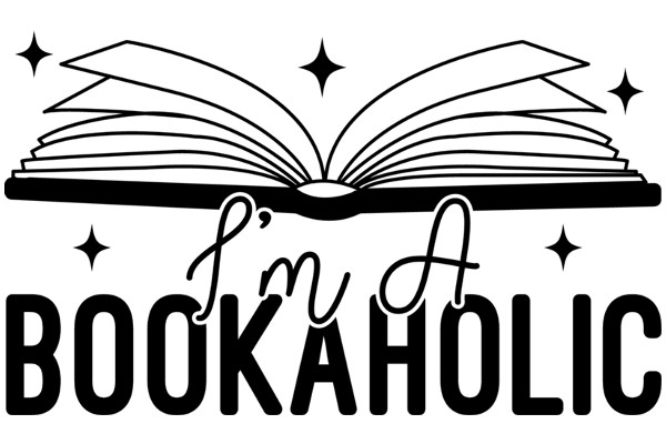 Bookaholic: A Graphic Design of a Book and Stars