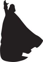 A Silhouette of a Figure Raising a Hand in a Celebratory Manner