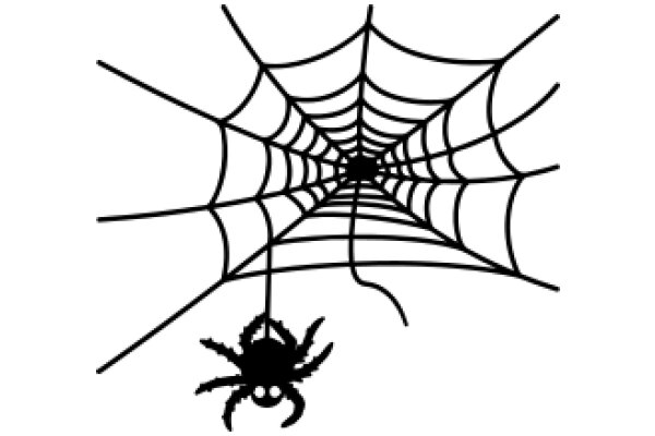 A Spider's Web with a Silhouette of a Spider Hanging from It