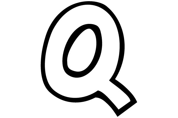 Bold Black Letter Q on White Background