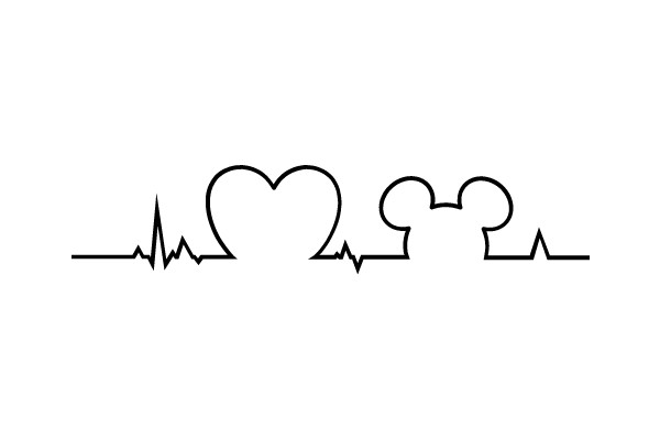 Heartbeat Lines with Hearts