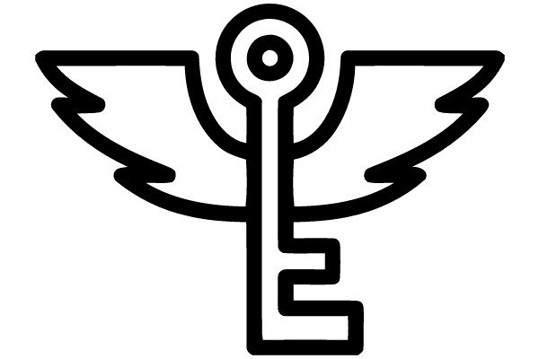 A Key with Wings Symbol.