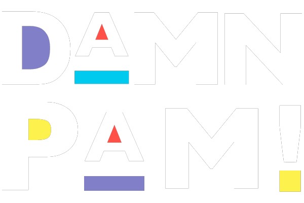 Bold and Colorful Typography for 'Damn Pam!' Design