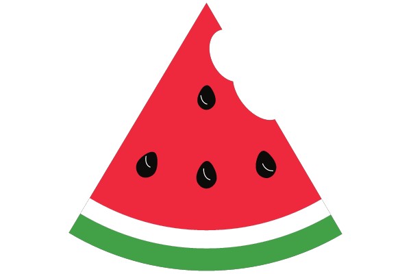 Vibrant Watermelon Illustration with a Green Stripe