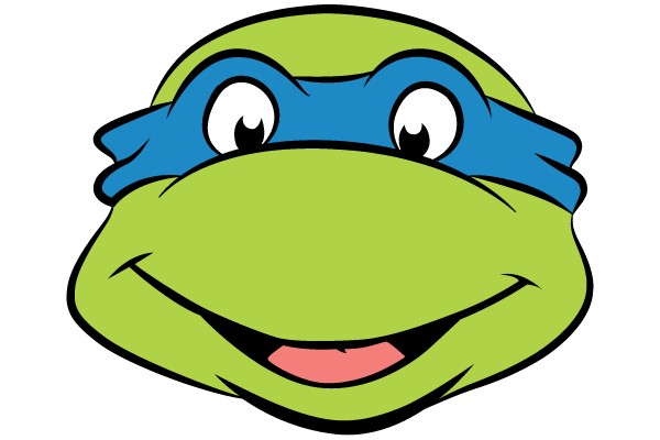 Smiling Turtle with Blue Mask