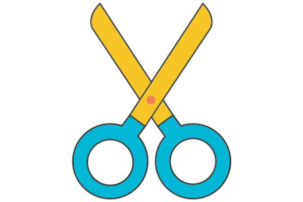 Vivid Illustration of Scissors with a Blue Handle