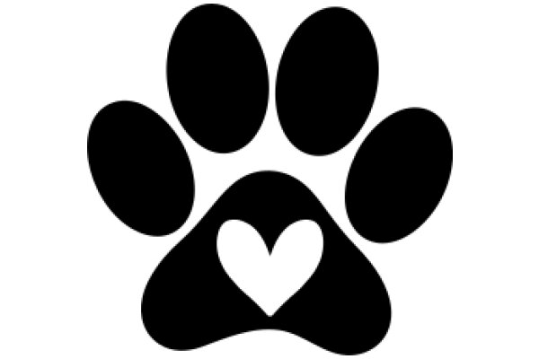 Paw Print with Heart Design