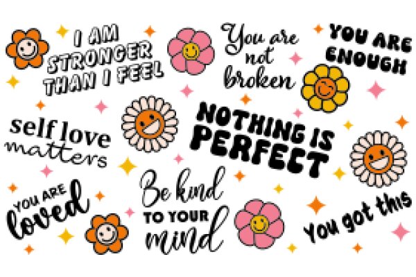 A Collection of Positive Affirmations and Flower Emojis