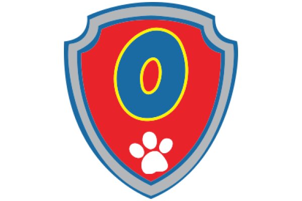 Veterinary Shield with Paw Print and Number Zero