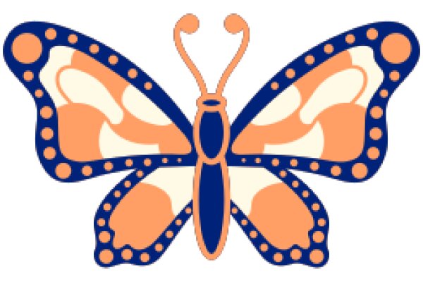 Vibrant Butterfly Illustration with a Blue and Orange Color Scheme