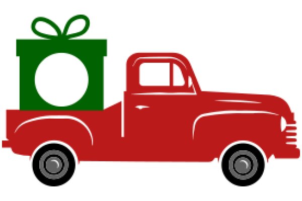 A Red Truck with a Gift Box on Top