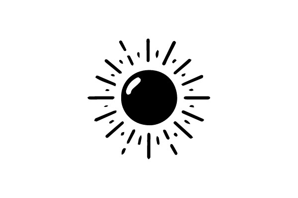 A Minimalist Icon of a Sun with Rays
