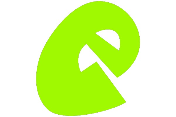 Green Pac-Man Symbol on Black Background