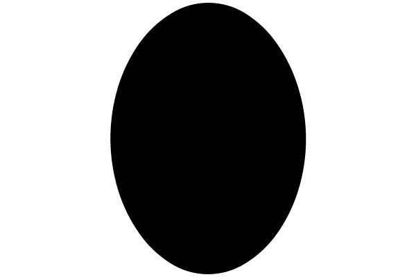 A Black Oval Shape on a White Background.