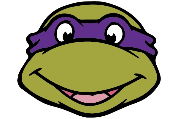 Turtle with Purple Mask and Green Shell