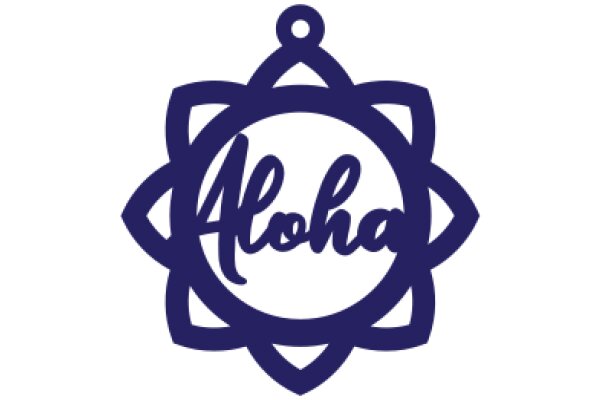 Stylized Logo of the Hawaiian Word 'Aloha' in a Modern, Blue Design