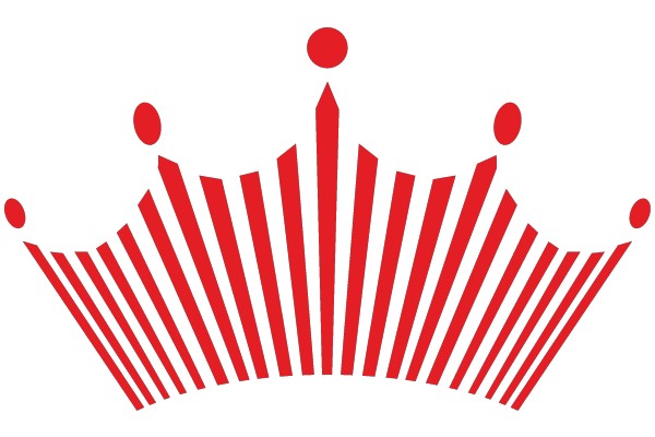 Stylized Red Crown with White Background