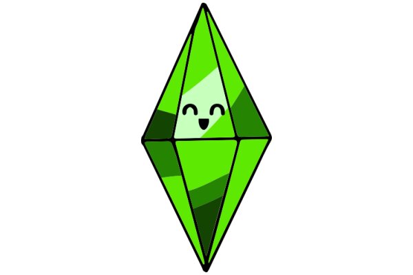 A Friendly Green Gem with a Smiley Face
