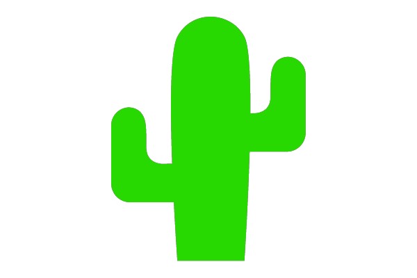 Simplified Green Cactus Illustration