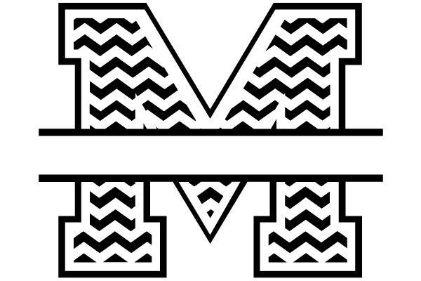 Chevron Patterned 'M' Design