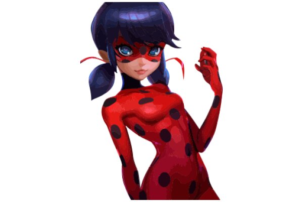 Vivid Visions: A Digital Art Portrayal of a Stylized Female Character in a Red and Blue Costume