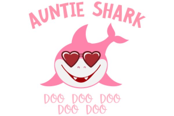 A Playful Pink Shark with Sunglasses and a Heart, Celebrating Auntie's Love for Music with a Cute and Funny Design.