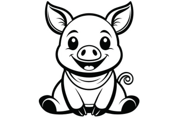 Adorable Cartoon Pig with a Smile