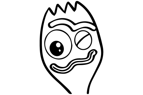 Untitled Line Drawing of a Cartoonish Face