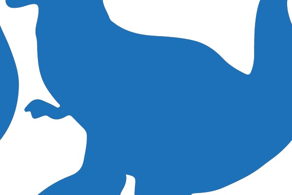 Blue Silhouette of a Dinosaur