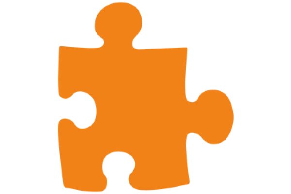 Orange Puzzle Piece Against White Background