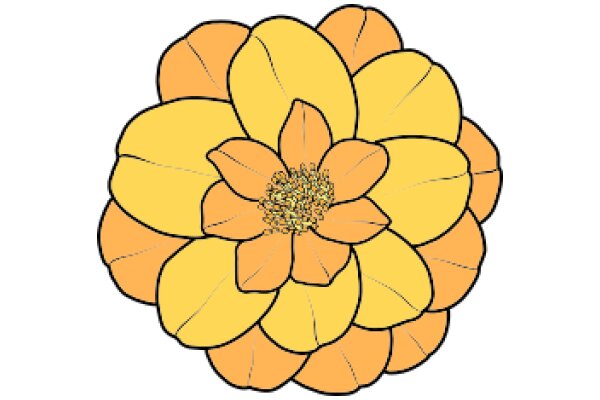 Vibrant Yellow Flower with Orange Petals