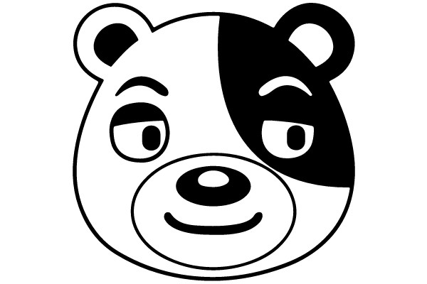 Monochrome Panda Face