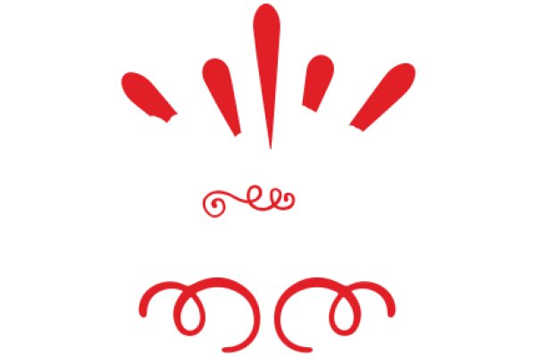 Vibrant Red Abstract Design with Curved Shapes and Swirls