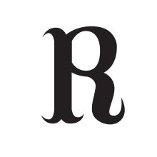 Simplistic Black Letter 'R' on a White Background