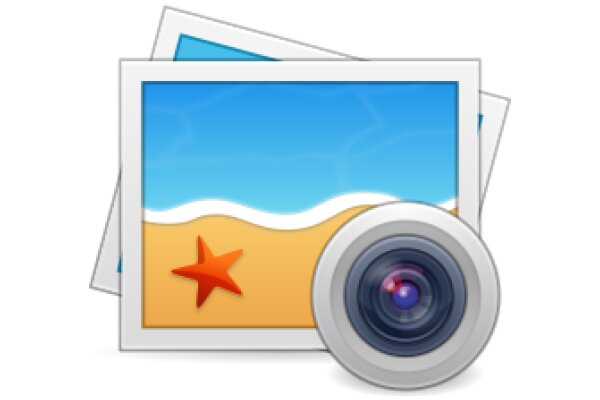 Digital Artwork: A Surreal Beach Scene with a Camera Lens