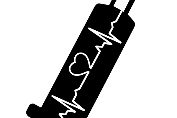 Syringe with Heartbeat Graphic