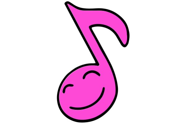 A Pink Smiley Face Emoji of a Musical Note