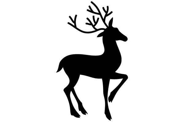 Silhouette of a Leaping Deer