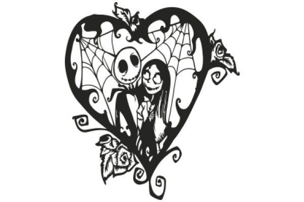 A Timeless Tale of Love and Friendship: A Illustration of Jack Skellington and Sally from The Nightmare Before Christmas