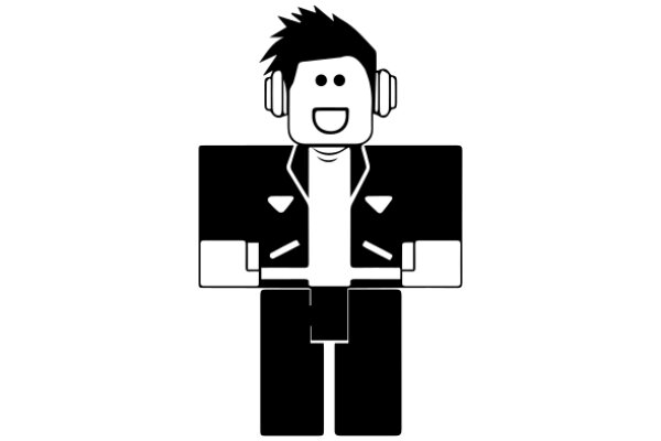 Stylized Illustration of a Person with Headphones and a Smile