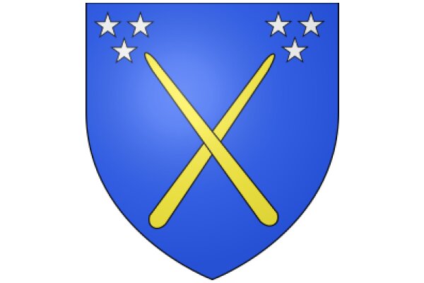 A Blue Shield with Yellow Stars and Crosses