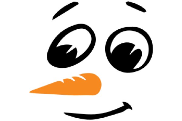 A Whimsical Smile: A Cartoon Carrot with a Happy Expression