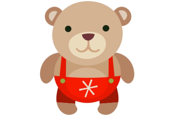 A Friendly Bear in a Red Overalls, Ready for Adventure!