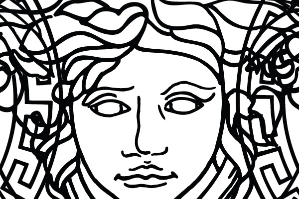 Medusa's Gorgon's Head with Classical Greek Design